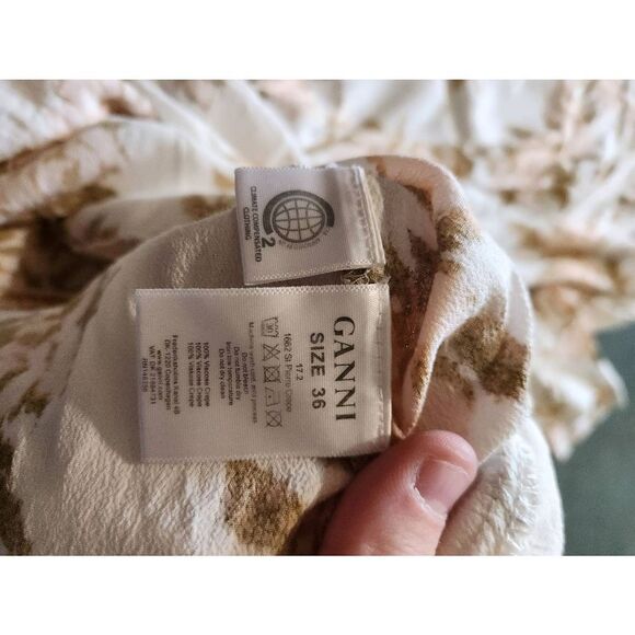 GANNI St. Pierre pink&cream Crepe Dress sz 36 (Small) - Picture 5 of 6